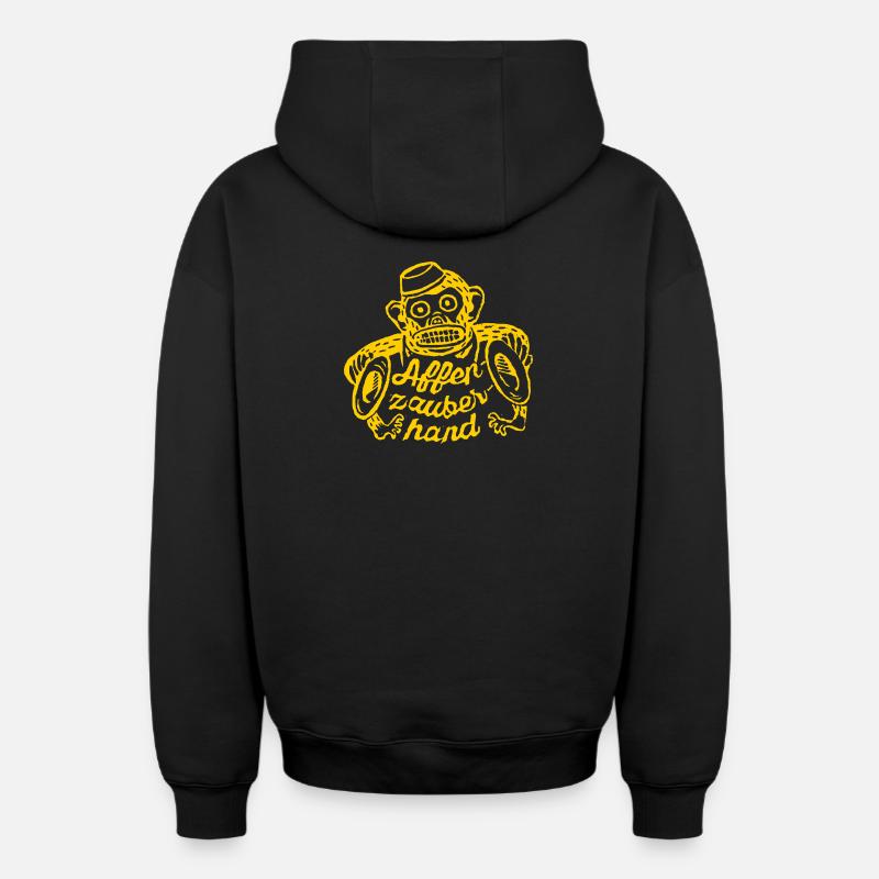 Main magique de singe - Sweat à capuche unisexe zippé oversize épais SPREAD - noir