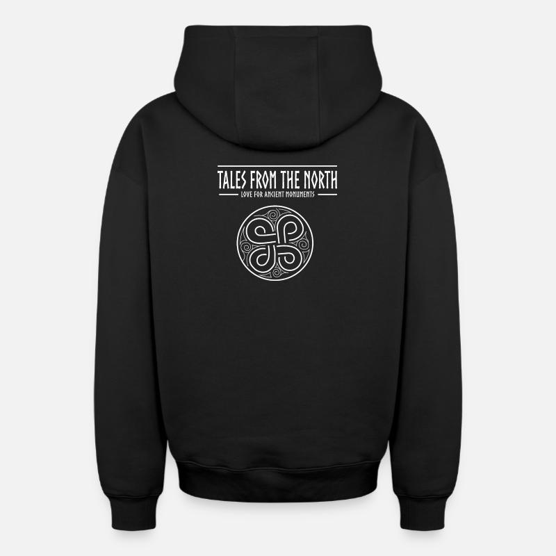 Ancient Monuments - Oversized Heavyweight Unisex Zip Hoodie - black