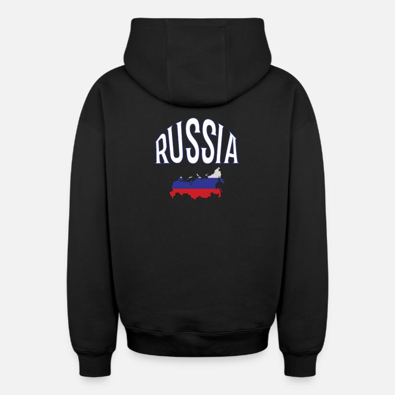 Russie - Sweat à capuche unisexe zippé oversize épais SPREAD - noir