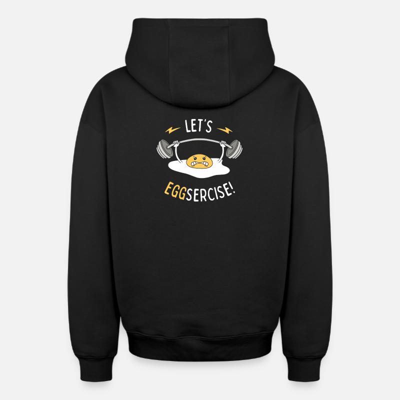 Lasst uns Eggsercise! - Oversized Heavyweight Unisex Zip Hoodie - Schwarz
