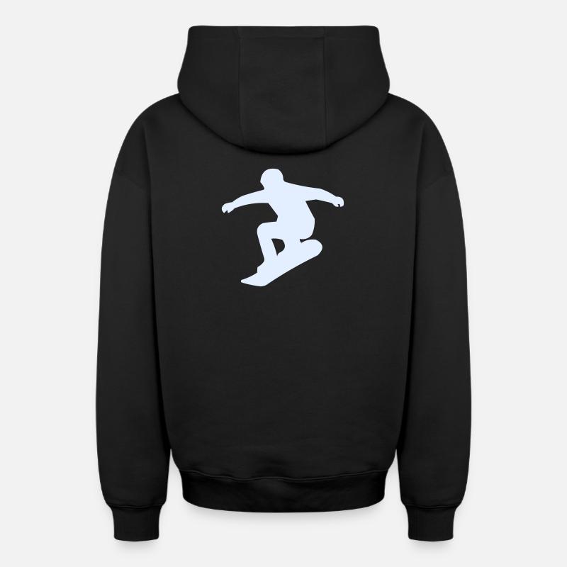 snowboarder - Oversized Heavyweight Unisex Zip Hoodie - Schwarz