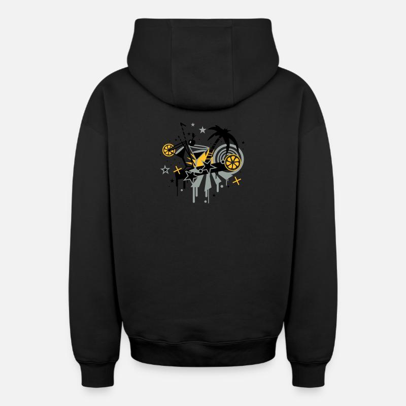 cocktail_bar - Sweat à capuche unisexe zippé oversize épais SPREAD - noir
