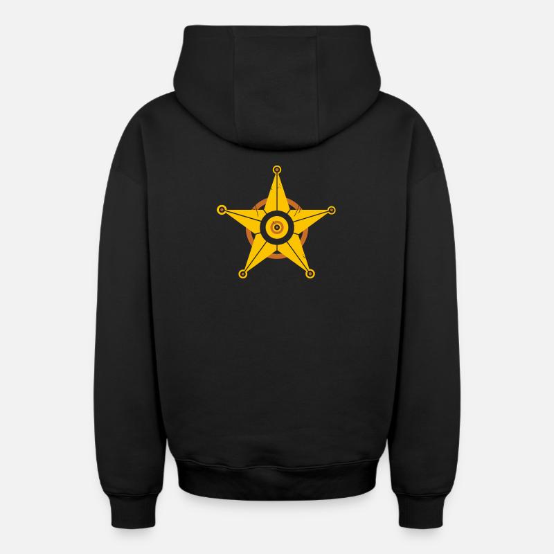 Shérif Stern - Sweat à capuche unisexe zippé oversize épais SPREAD - noir