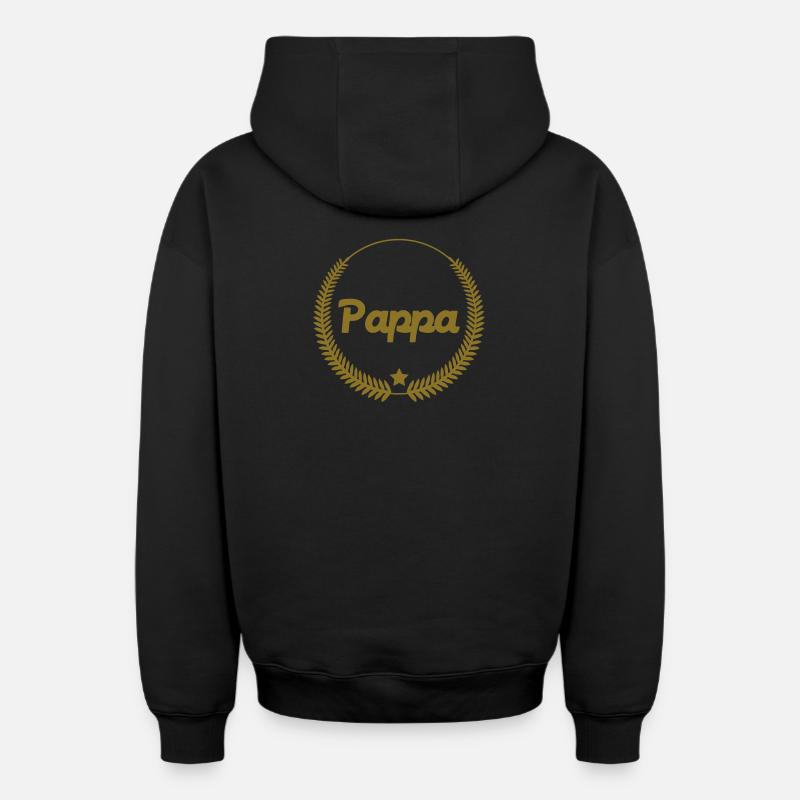 Pappa - Sweat à capuche unisexe zippé oversize épais SPREAD - noir