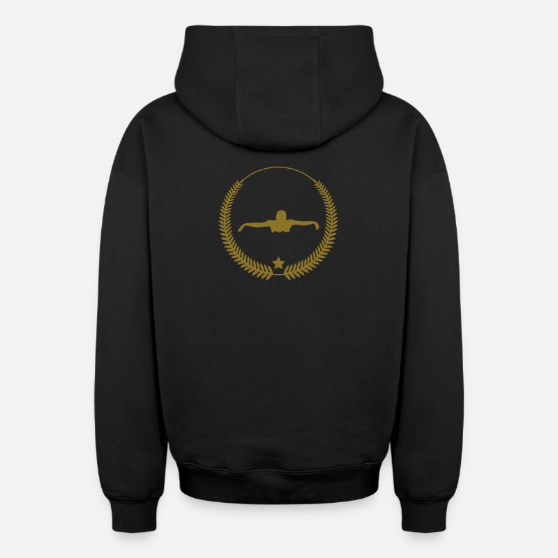 Natation - Sweat à capuche unisexe zippé oversize épais SPREAD - noir
