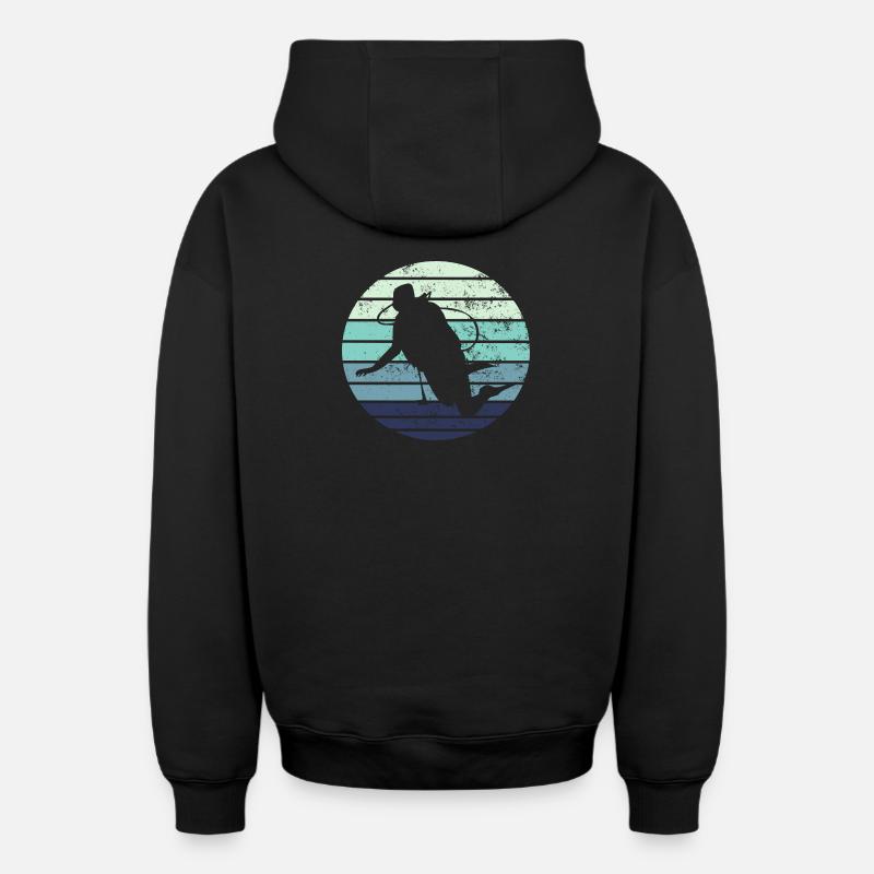 Plongée plongée - Sweat à capuche unisexe zippé oversize épais SPREAD - noir