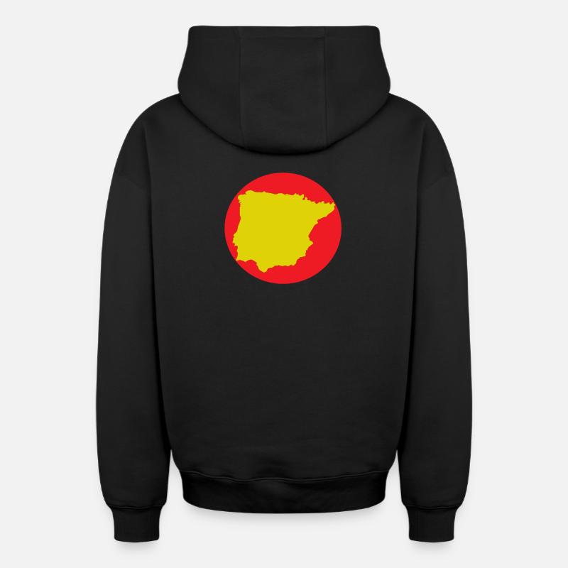 Sefarad - Sweat à capuche unisexe zippé oversize épais SPREAD - noir