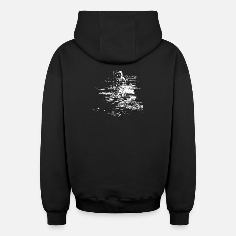 Espace - Sweat à capuche unisexe zippé oversize épais SPREAD - noir
