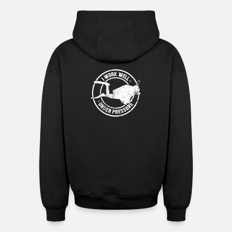 Plongeur sous pression - Sweat à capuche unisexe zippé oversize épais SPREAD - noir