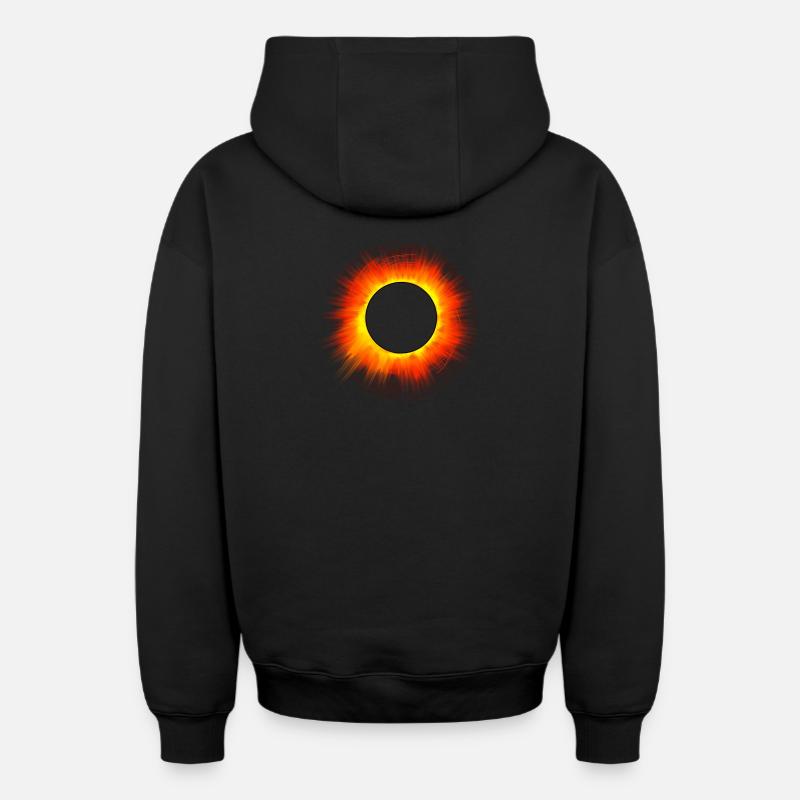 Sonnenfinsternis Total Solar Eclipse - Oversized Heavyweight Unisex Zip Hoodie - black