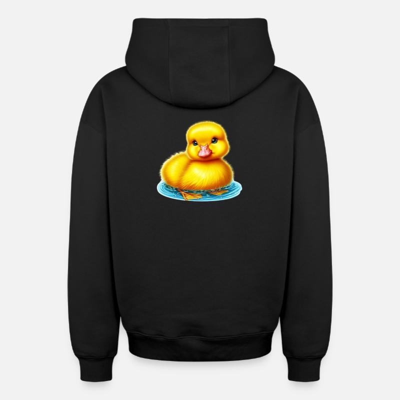 Caneton Canard Canard Canard - Sweat à capuche unisexe zippé oversize épais SPREAD - noir