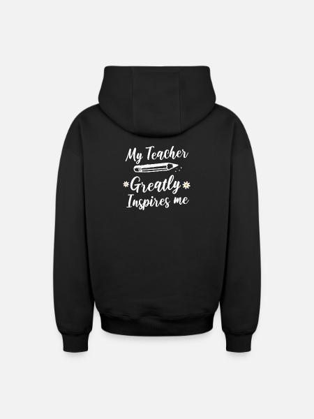 Mon professeur m’inspire beaucoup. - Sweat à capuche unisexe zippé oversize épais SPREAD - noir