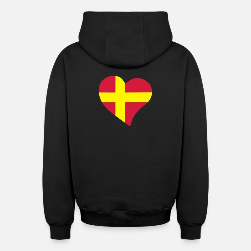  cœur - Sweat à capuche unisexe zippé oversize épais SPREAD - noir