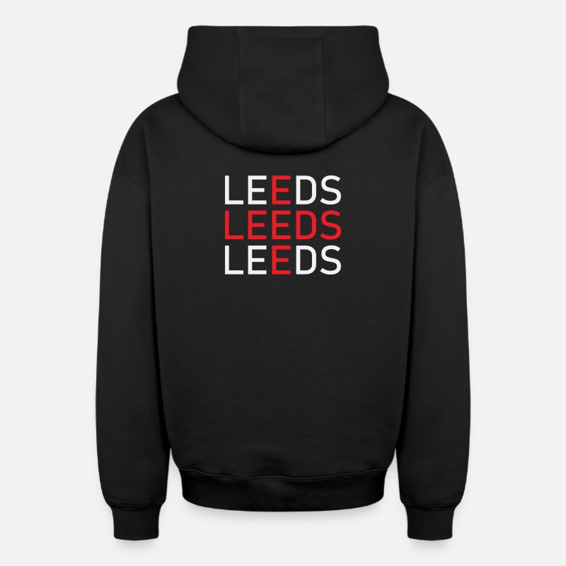 leeds - Sweat à capuche unisexe zippé oversize épais SPREAD - noir