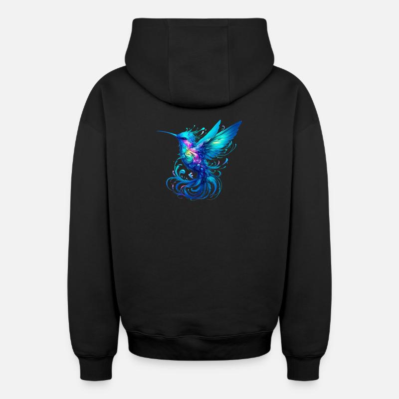 Colibri - Sweat à capuche unisexe zippé oversize épais SPREAD - noir