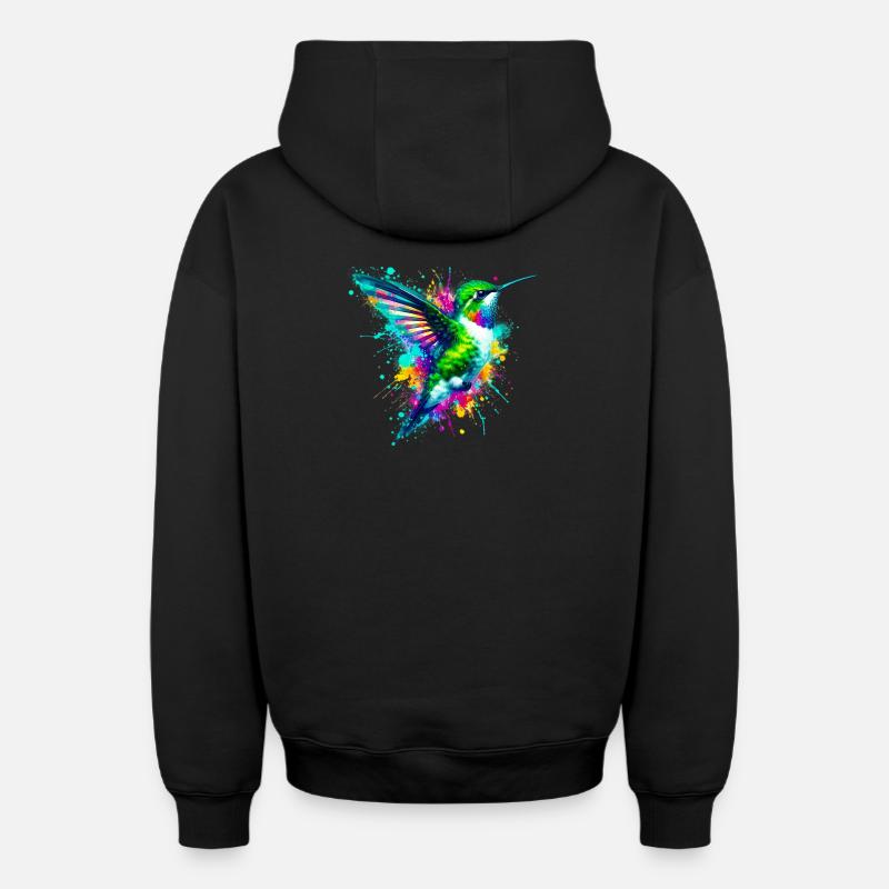 Colibri - Sweat à capuche unisexe zippé oversize épais SPREAD - noir
