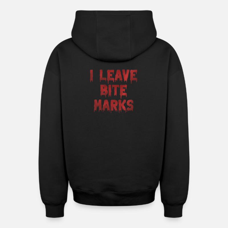 bite marks blutspuren - Oversized Heavyweight Unisex Zip Hoodie - Schwarz
