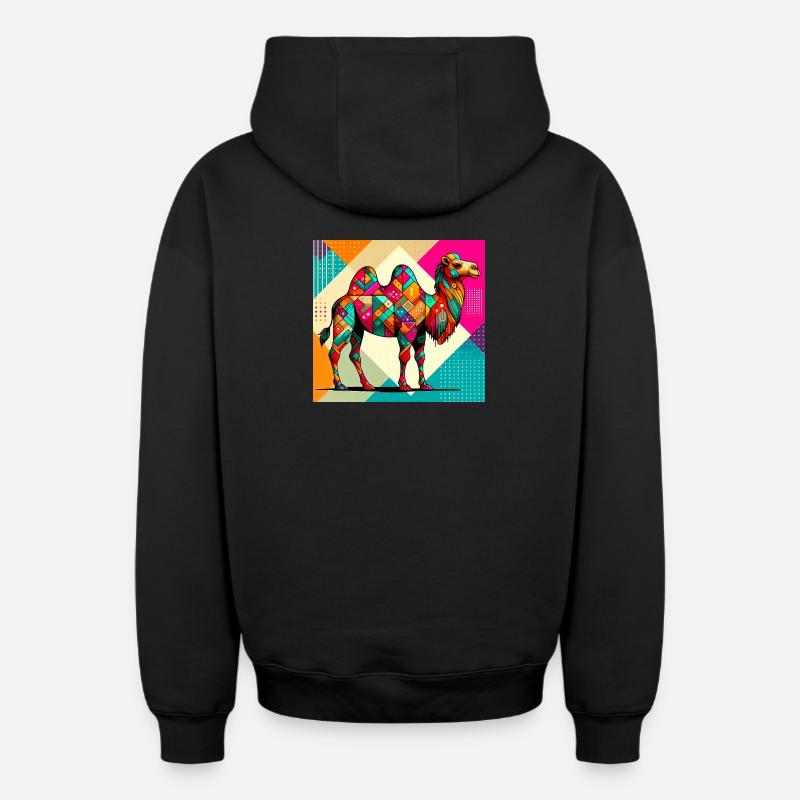 chameau - Sweat à capuche unisexe zippé oversize épais SPREAD - noir
