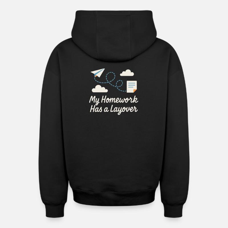 Numérique - Sweat à capuche unisexe zippé oversize épais SPREAD - noir