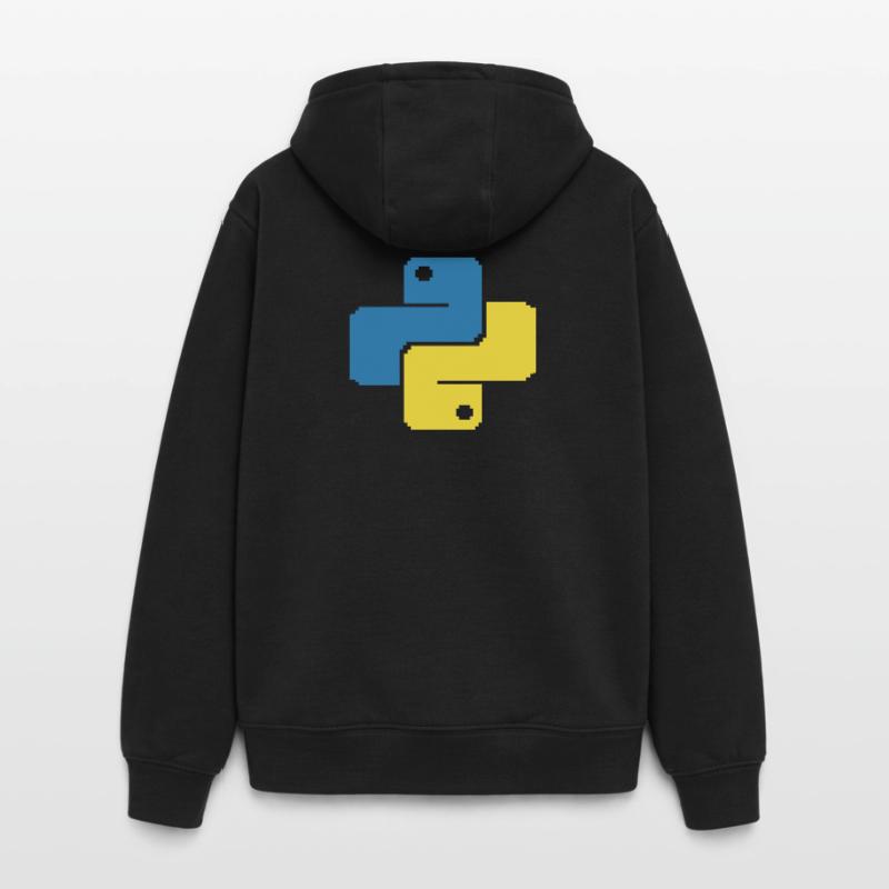 Python Pixelart Oversized Heavyweight Unisex Zip Hoodie