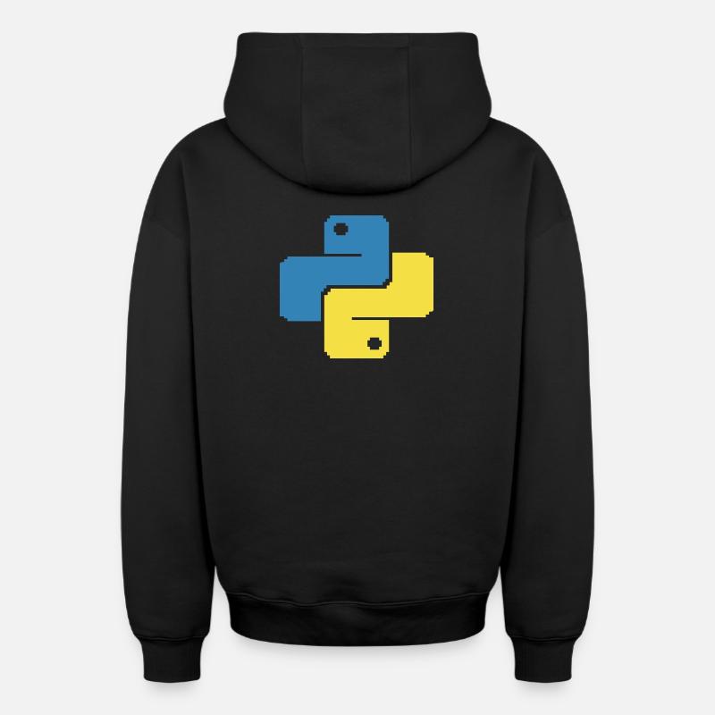 Python Pixelart - Oversized Heavyweight Unisex Zip Hoodie - Schwarz