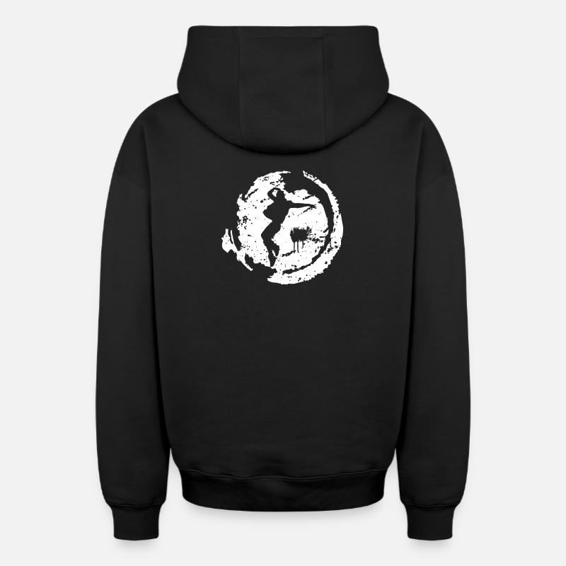 break dance - Sweat à capuche unisexe zippé oversize épais SPREAD - noir