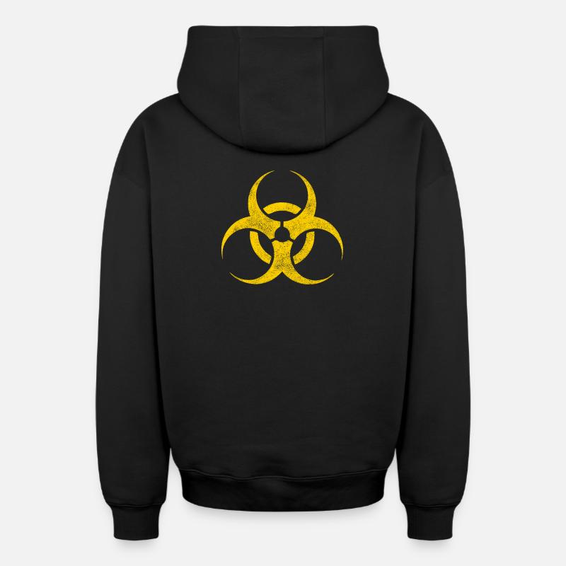 Biohazard - Biohazard - Sweat à capuche unisexe zippé oversize épais SPREAD - noir