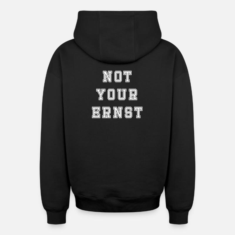 Pas votre Ernst Design - Sweat à capuche unisexe zippé oversize épais SPREAD - noir