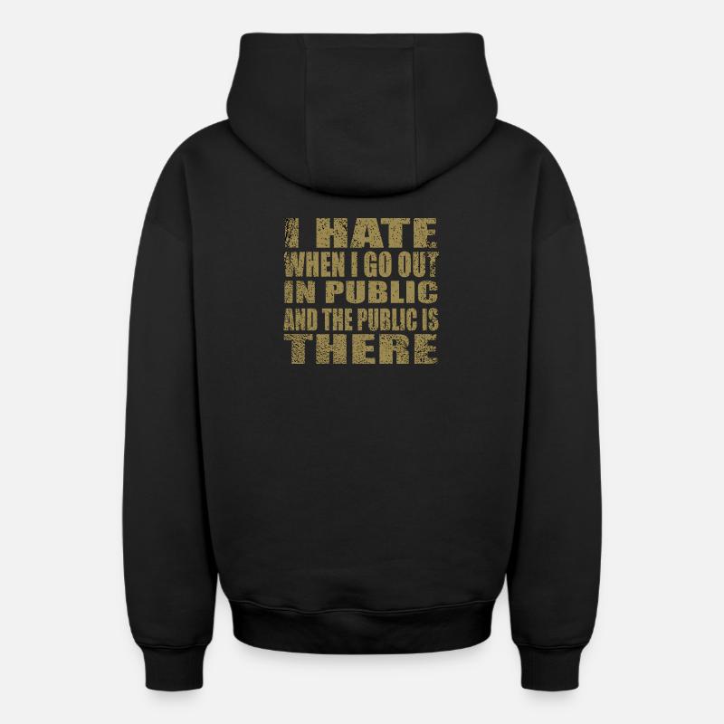Citation sympa - Sweat à capuche unisexe zippé oversize épais SPREAD - noir
