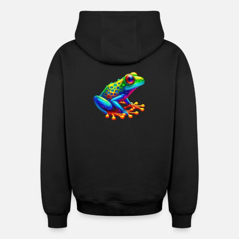Grenouille - Sweat à capuche unisexe zippé oversize épais SPREAD - noir