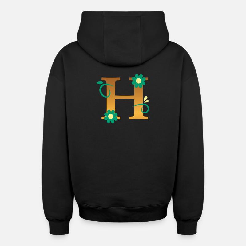 H - Sweat à capuche unisexe zippé oversize épais SPREAD - noir