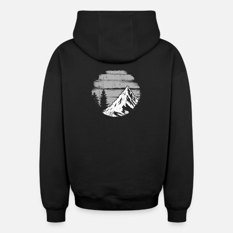 Arête alpine monochrome - Sweat à capuche unisexe zippé oversize épais SPREAD - noir