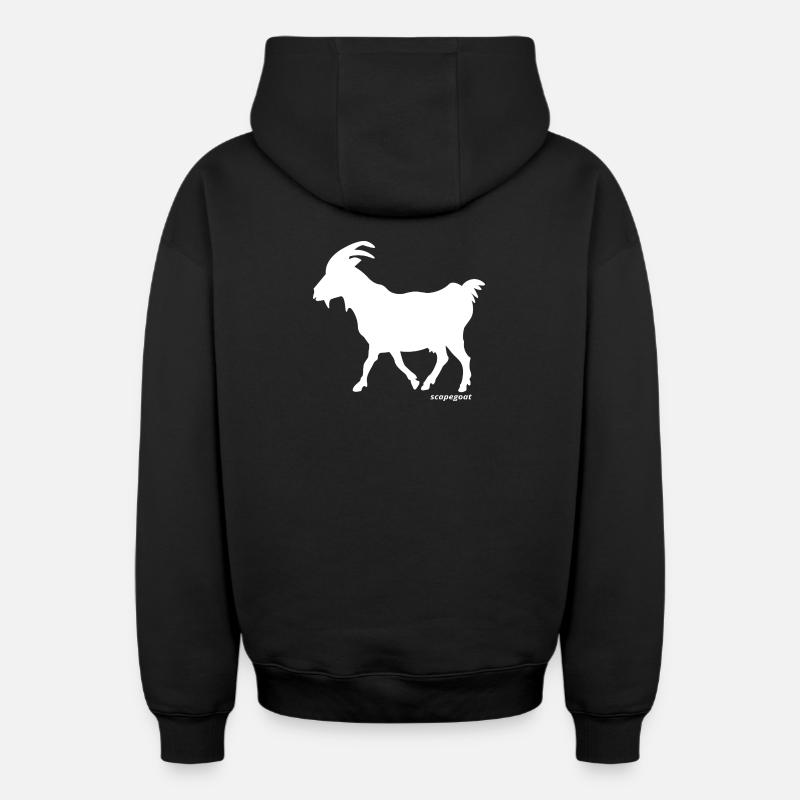 Silhouette de bouc émissaire - Sweat à capuche unisexe zippé oversize épais SPREAD - noir