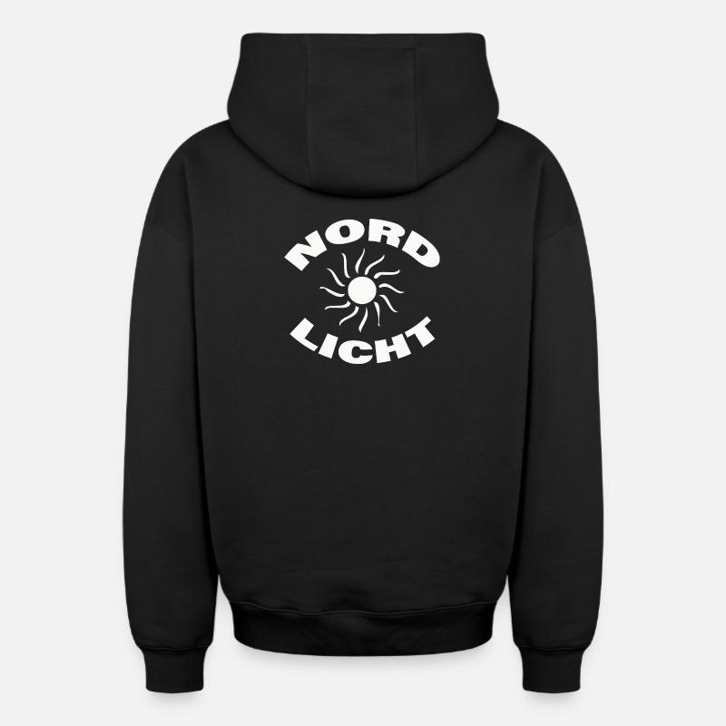 Aurore boréale - Sweat à capuche unisexe zippé oversize épais SPREAD - noir