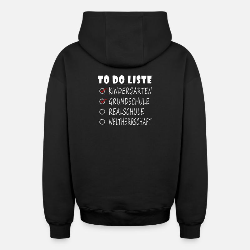 Realschule - Oversized Heavyweight Unisex Zip Hoodie - Schwarz