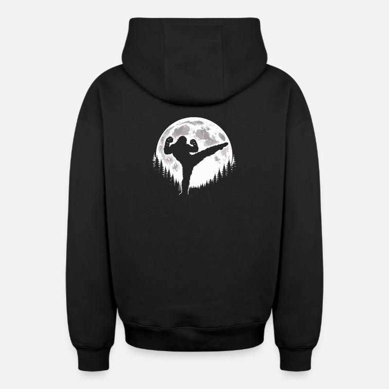 Bigfoot Kickboxing - Sweat à capuche unisexe zippé oversize épais SPREAD - noir