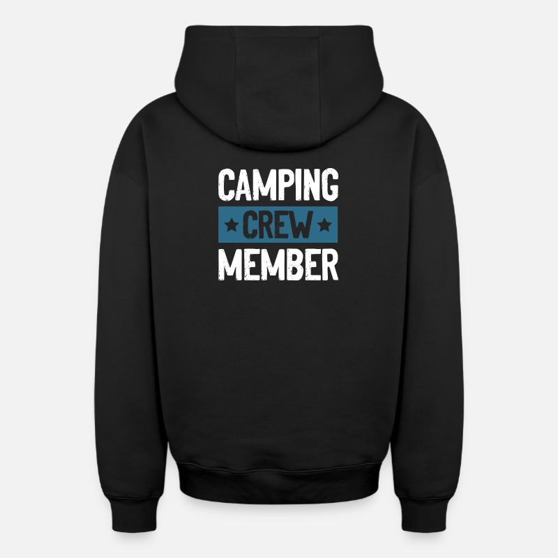 Équipe de camping - Sweat à capuche unisexe zippé oversize épais SPREAD - noir