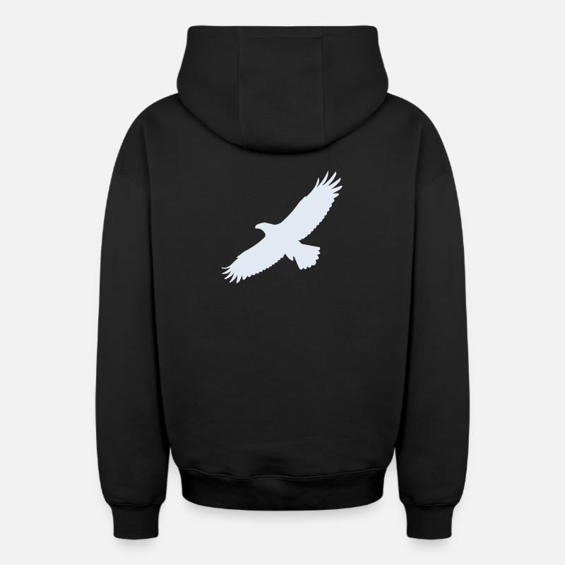 Aigle - Sweat à capuche unisexe zippé oversize épais SPREAD - noir
