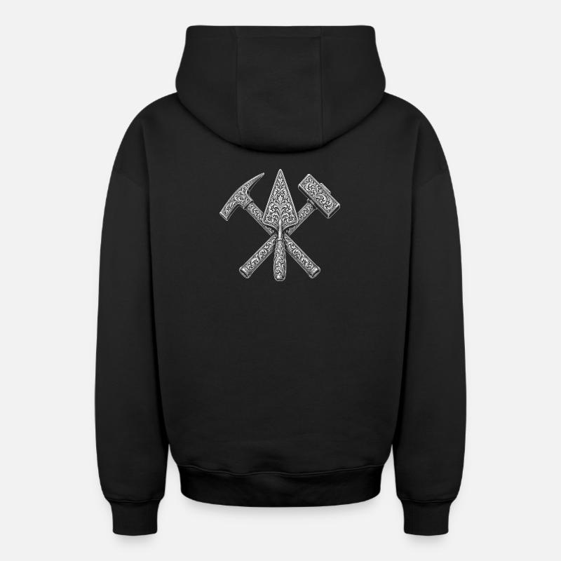 Bricklayer - Oversized Heavyweight Unisex Zip Hoodie - black