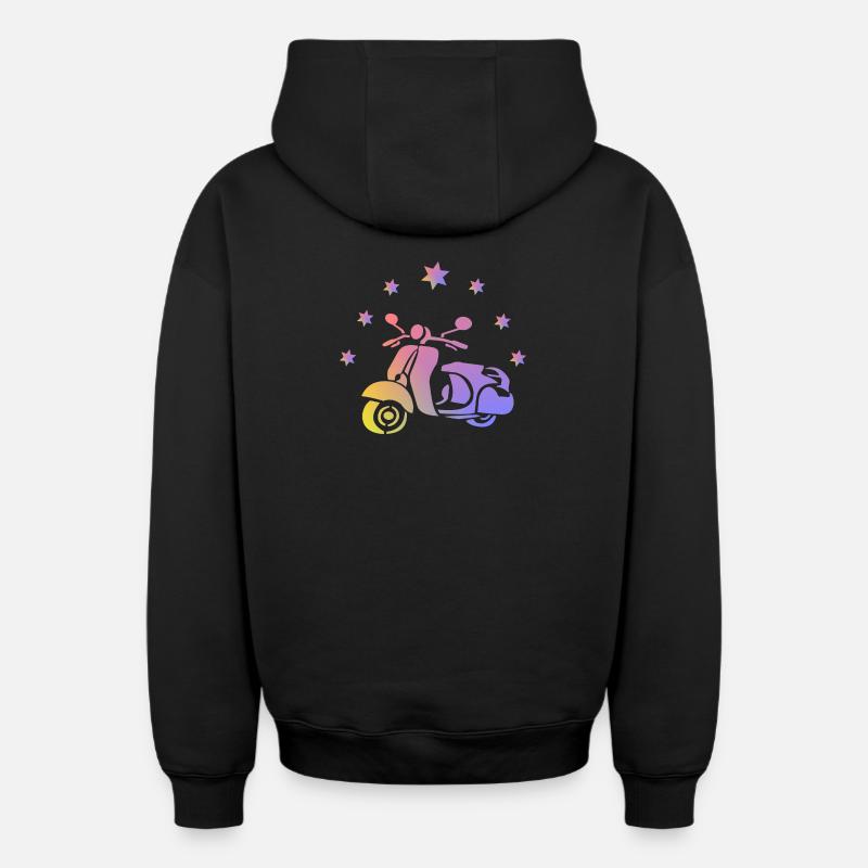 Scooter rétro - Sweat à capuche unisexe zippé oversize épais SPREAD - noir