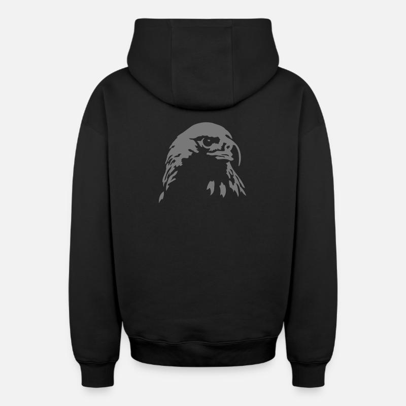 aigle - Sweat à capuche unisexe zippé oversize épais SPREAD - noir