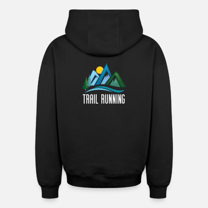 Trail Running - Sweat à capuche unisexe zippé oversize épais SPREAD - noir