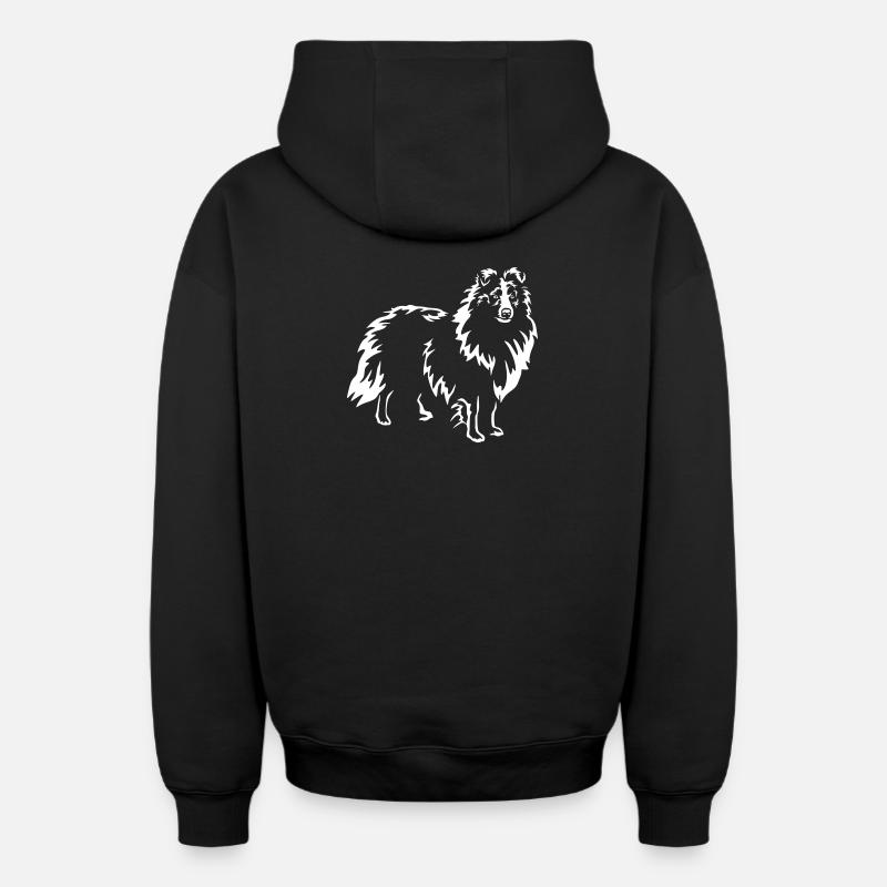 Sheltie « Édition Noire » - Sweat à capuche unisexe zippé oversize épais SPREAD - noir