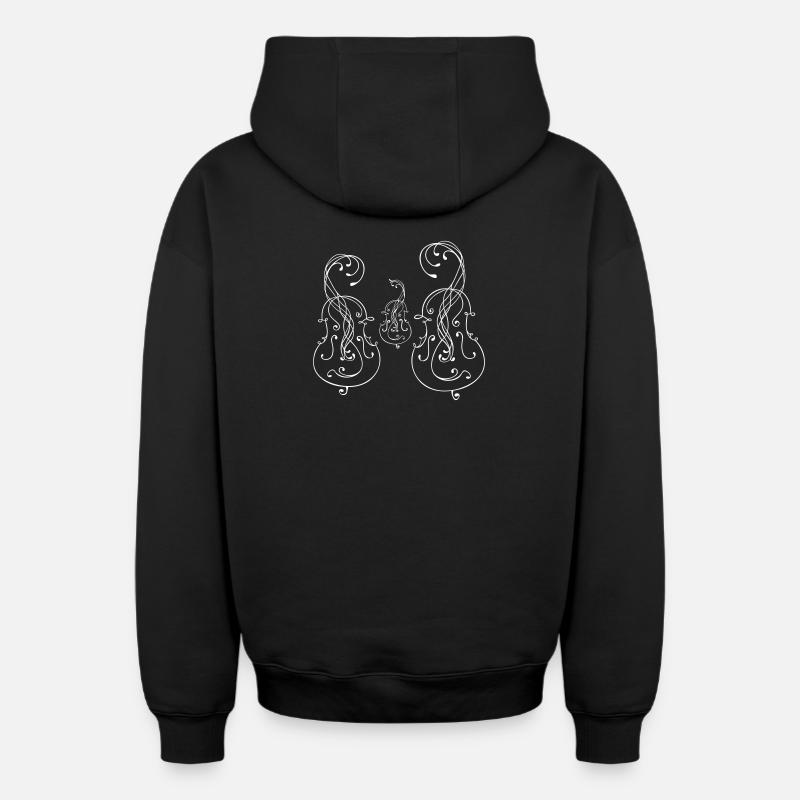 Famille de violoncelles - Sweat à capuche unisexe zippé oversize épais SPREAD - noir