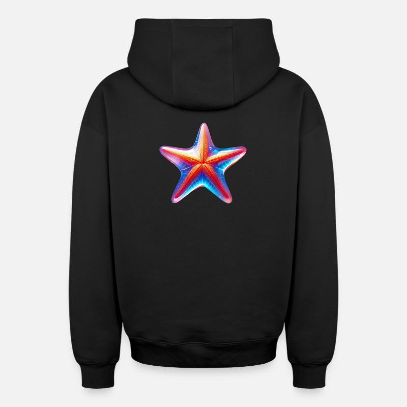 Étoile de mer - Sweat à capuche unisexe zippé oversize épais SPREAD - noir