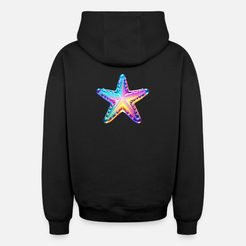 Étoile de mer - Sweat à capuche unisexe zippé oversize épais SPREAD - noir