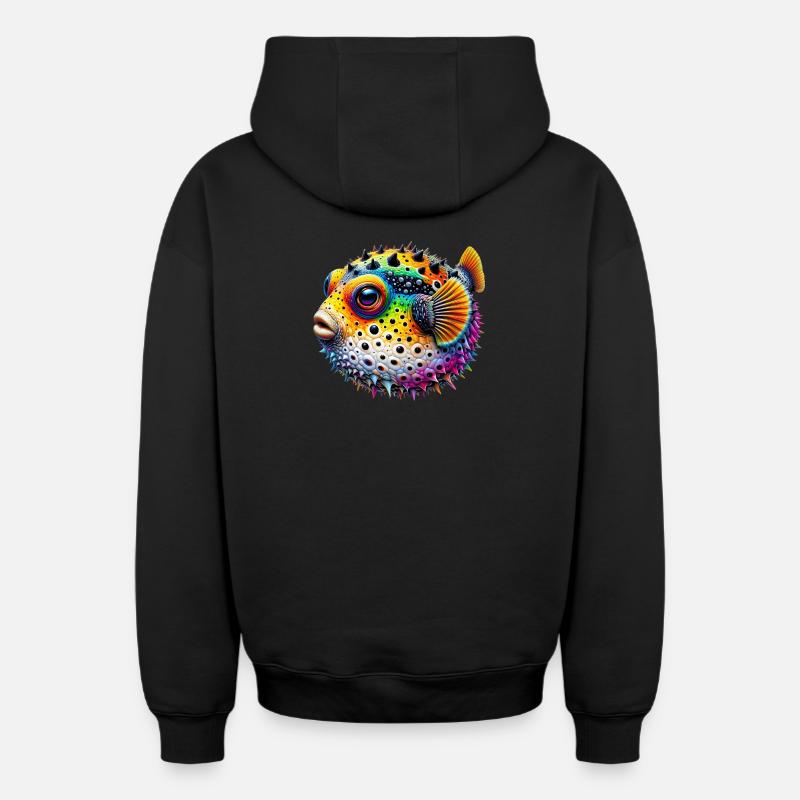 Blowfish - Sweat à capuche unisexe zippé oversize épais SPREAD - noir