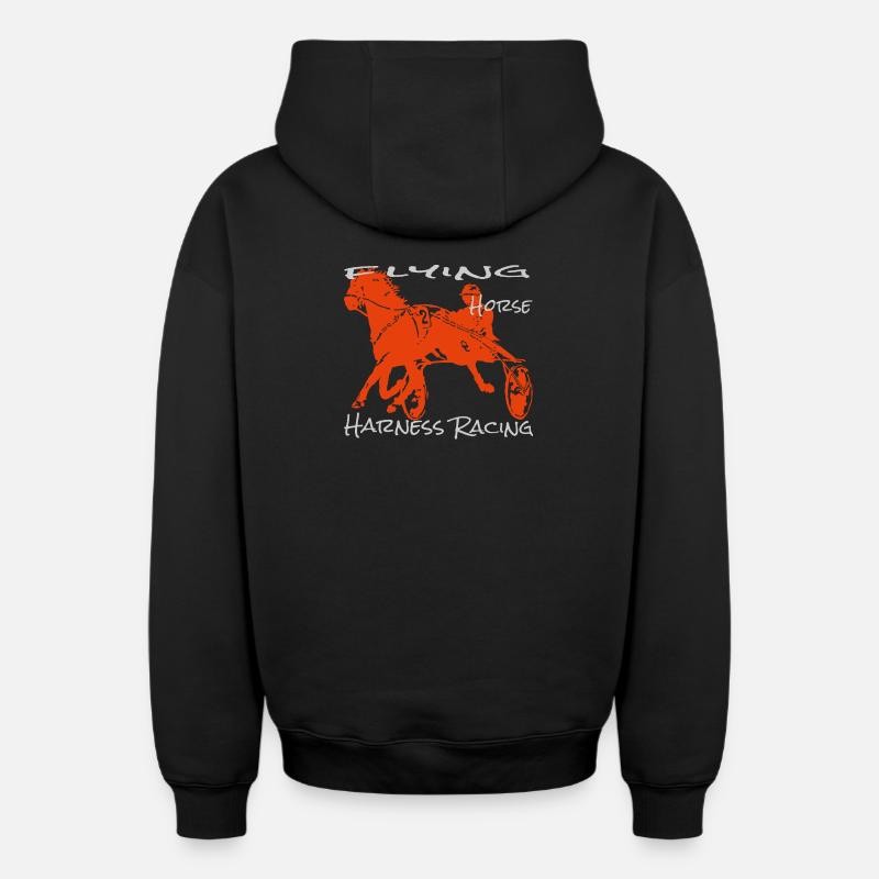 Course de trot trotteur - Sweat à capuche unisexe zippé oversize épais SPREAD - noir