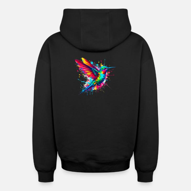 Colibri - Sweat à capuche unisexe zippé oversize épais SPREAD - noir