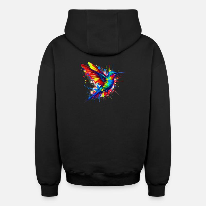 Colibri - Sweat à capuche unisexe zippé oversize épais SPREAD - noir